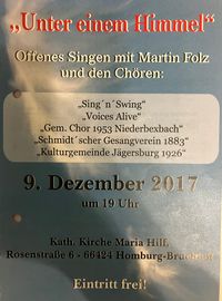 Dezember 2017 Offenes Singen